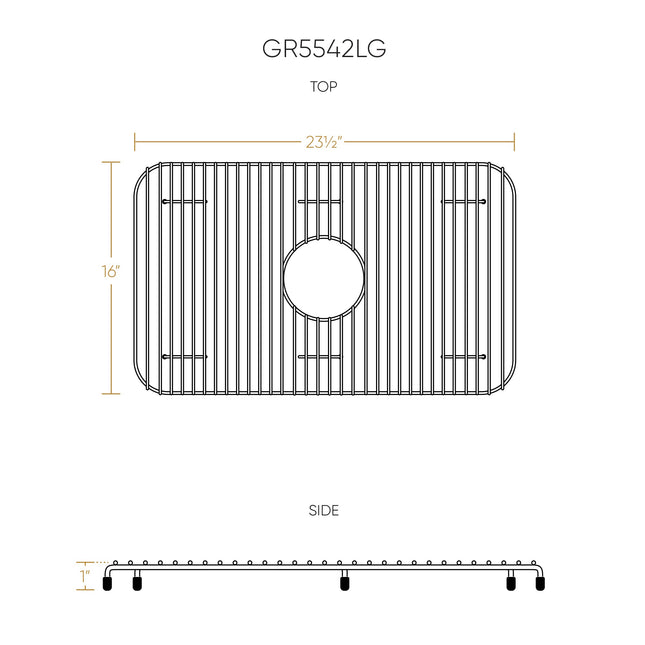 Whitehaus Stainless Steel Large Sink Grid For Use With Fireclay Sink Model WHQDB5542 - GR5542LG Whitehaus