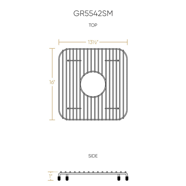 Whitehaus Stainless Steel Small Sink Grid For Use With Fireclay Sink Model WHODB5542 - GR5542SM Whitehaus