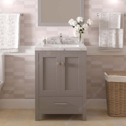 VHG GS-50024-CMRO-GR-NM Caroline Avenue 24" Single Bath Vanity in Gray with Cultured Marble Quartz Top and Round Sink