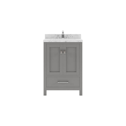 VHG GS-50024-CMRO-GR-NM Caroline Avenue 24" Single Bath Vanity in Gray with Cultured Marble Quartz Top and Round Sink