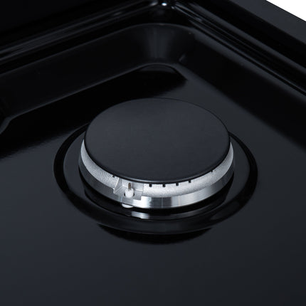 Valente 36" Gas Cooktop in Black, 6 Sealed burners, 71,000 BUT Output, 1 Antique Brass Dual-Ring Burner, Continuous Cast Iron Grates FORNO