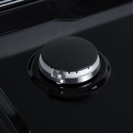 Valente 48" Gas Cooktop in White, 8 Sealed burners, 94,000 BUT Output, 2 Antique Brass Dual-Ring Burners, Continuous Cast Iron Grates FORNO