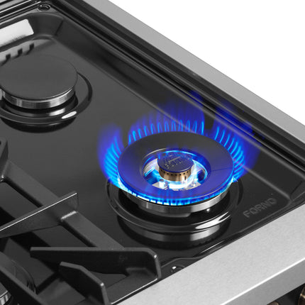 Forno Galiano 36-inch Freestanding French Door Dual Fuel Range Black FORNO
