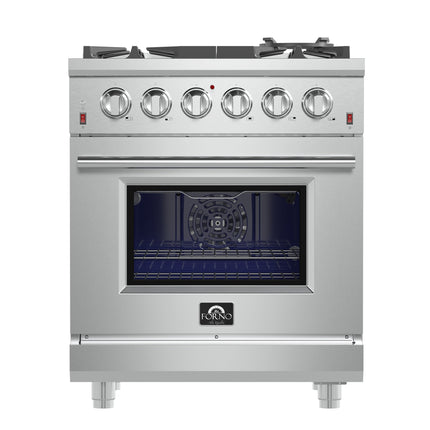 Forno Massimo 30-Inch Freestanding Gas Range, 5 Burners, True Convection Oven FORNO
