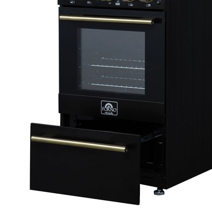 Forno Lamazze 20 Inch Freestanding Gas Range in Black, Compact Design FORNO