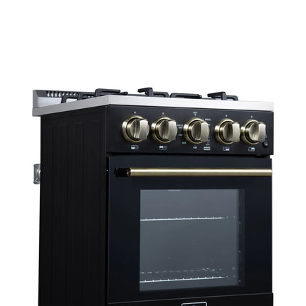Forno Lamazze 20 Inch Freestanding Gas Range in Black, Compact Design FORNO