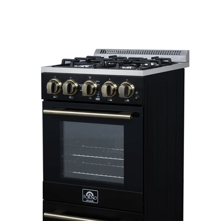 Forno Lamazze 20 Inch Freestanding Gas Range in Black, Compact Design FORNO