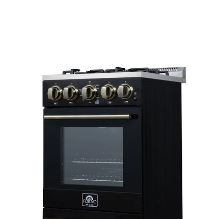 Forno Lamazze 20 Inch Freestanding Gas Range in Black, Compact Design FORNO