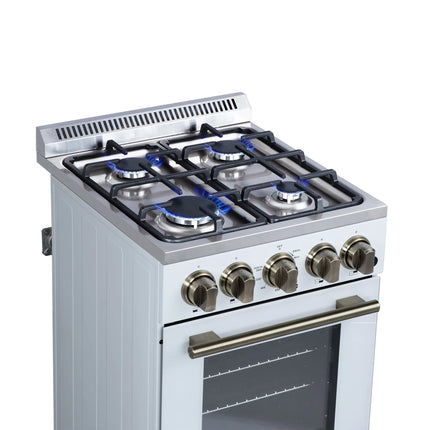 Forno Lamazze 20 Inch Freestanding Gas Range in White, Compact Design FORNO