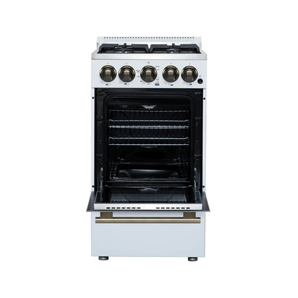 Forno Lamazze 20 Inch Freestanding Gas Range in White, Compact Design FORNO