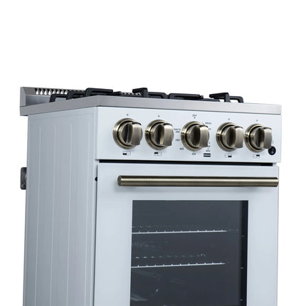 Forno Lamazze 20 Inch Freestanding Gas Range in White, Compact Design FORNO