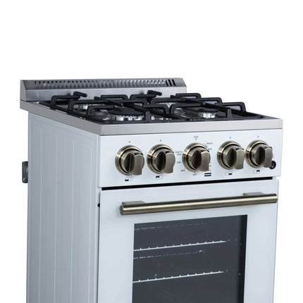 Forno Lamazze 20 Inch Freestanding Gas Range in White, Compact Design FORNO