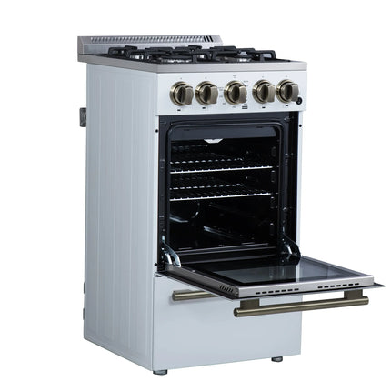 Forno Lamazze 20 Inch Freestanding Gas Range in White, Compact Design FORNO