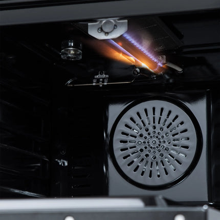 Forno Breno 24 Inch Freestanding Gas Range in Black with Antique Brass, Compact Design FORNO