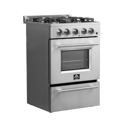 Forno Breno 24-Inch Freestanding Gas Range, Compact Design, Energy Efficient FORNO