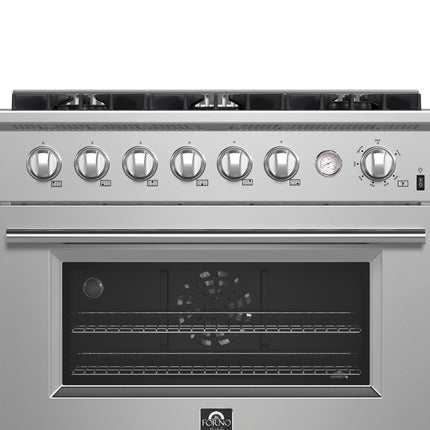 Marco 36-Inch Gas Range Stainless Steel, 6 Burners 67,000 BTU, 5.36 cu.ft. Convection Oven FORNO