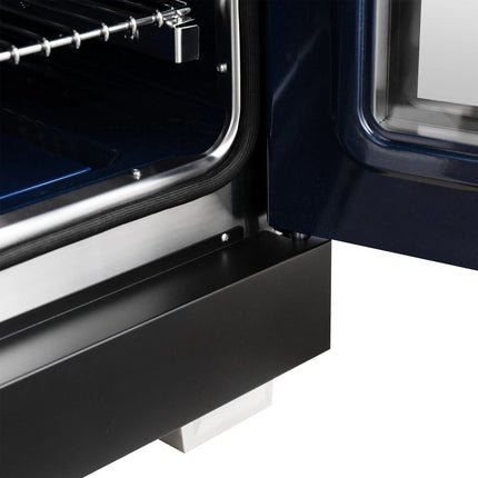 Forno Capriasca 36-Inch Black Freestanding French Door Gas Range, 6 Burners, Convection Oven, Energy Efficient FORNO