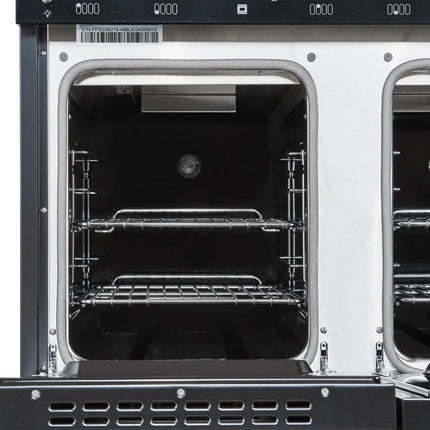 Forno Antico 48-Inch Freestanding Gas Range, Black, Antique Brass Design, 8 Burners, Griddle, Double Ovens, Energy Efficient FORNO