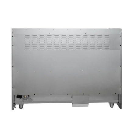 FORNO Galiano 48-inch Gas Range Black & Antique Brass Design, 8 Burners, 107,000 BTU, Griddle, 6.58 cu.ft. Double Ovens FORNO