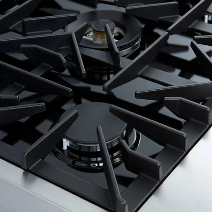 Giovanni 30-inch Gas Range Black & Antique Brass Design, 5 Burners 67,000 BTU, 4.32 cu.ft. Convection Oven FORNO