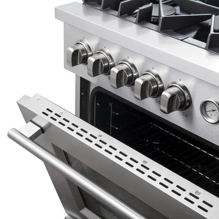 FORNO Giovanni 30-inch Gas Range Stainless Steel, 5 Burners 67,000 BTU, 4.32 cu.ft. Convection Oven FORNO