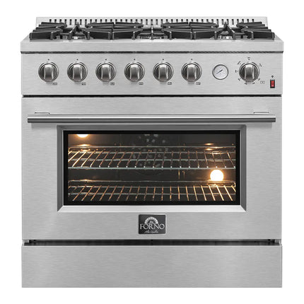 FORNO Premium 3-Piece Kitchen Bundle - 36" Gas Range, French Door Refrigerator, Built-In Dishwasher, Stainless Steel - FBDL-009-01CAUS
FBDL-009-01CAUS FORNO