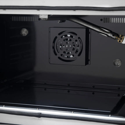 Forno Galiano 36-inch French Door Gas Range Black and Antique Brass Design, 6 Sealed Burners 83,000 BTU, 5.36 cu.ft. Convection Oven FORNO
