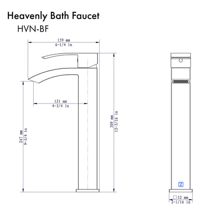 ZLINE Heavenly Bath Faucet in Brushed Nickel (HVN-BF-BN)