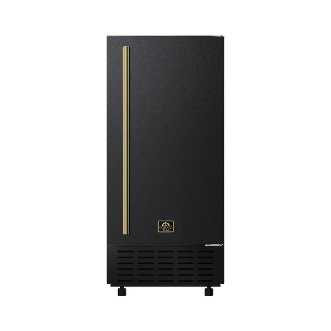 Cristallo 15 Inch Freestanding/Undercounter Ice maker, 66.1 lbs Chewable nugget, 8 kg / 17.6 lbs of ice storage, Black FORNO