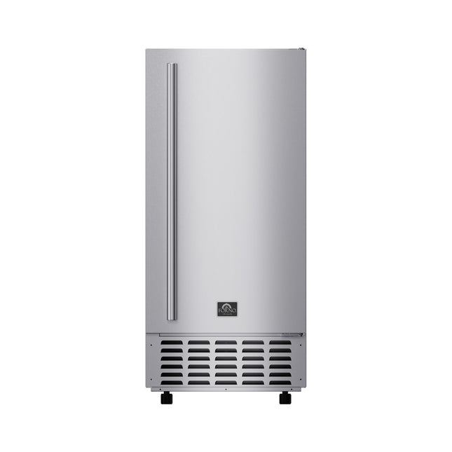 Cristallo 15 Inch Freestanding/Undercounter Ice maker, 66.1 lbs Chewable nugget, 8 kg / 17.6 lbs of ice storage, Stainless steel FORNO