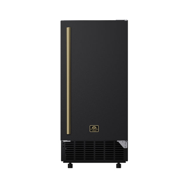 Cristallo 15 Inch Freestanding/Undercounter Ice maker, 79.4 lbs Cubed Ice daily, 12 kg / 26.5 lbs ice bin, Black FORNO