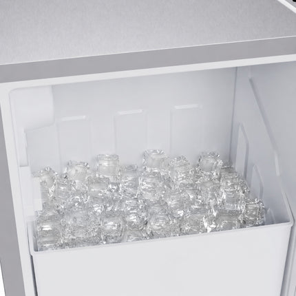 Cristallo 15 Inch Freestanding/Undercounter Ice maker, 79.4 lbs Cubed Ice daily, 12 kg / 26.5 lbs ice bin, Stainless steel FORNO