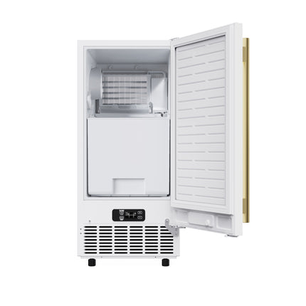 Cristallo 15 Inch Freestanding/Undercounter Ice maker, 79.4 lbs Cubed Ice daily, 12 kg / 26.5 lbs ice bin, White FORNO