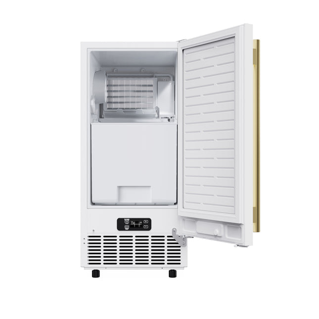 Cristallo 15 Inch Freestanding/Undercounter Ice maker, 79.4 lbs Cubed Ice daily, 12 kg / 26.5 lbs ice bin, White FORNO