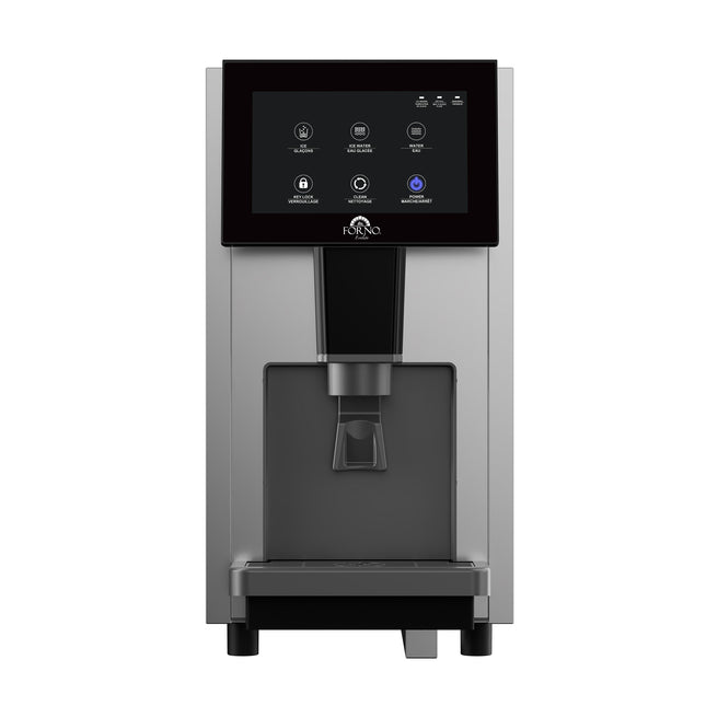 Fresco 14 Inch Countertop Ice Maker & Dispenser, 154 lbs Chewable nugget Ice daily, Self-Clean, Touch Controls, Stainless Steel FORNO