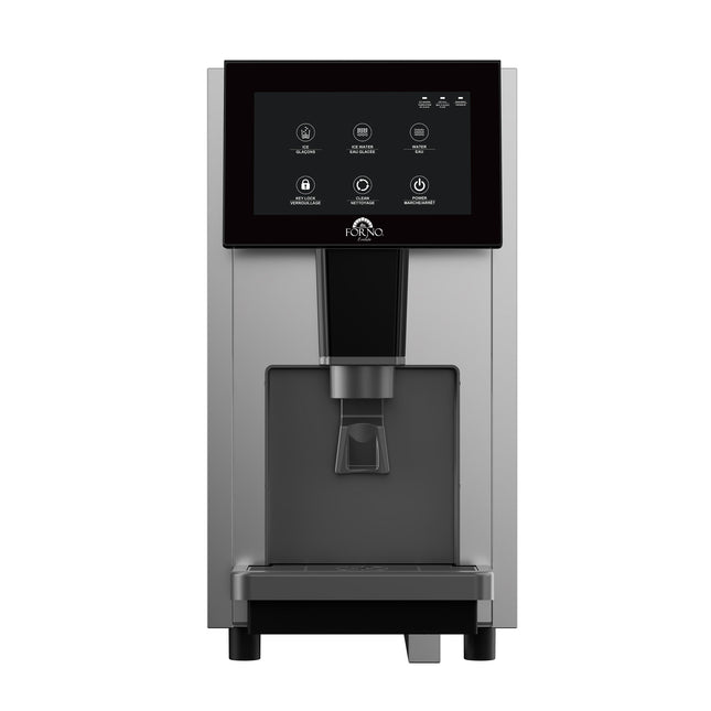 Fresco 14 Inch Countertop Ice Maker & Dispenser, 154 lbs Chewable nugget Ice daily, Self-Clean, Touch Controls, Stainless Steel FORNO
