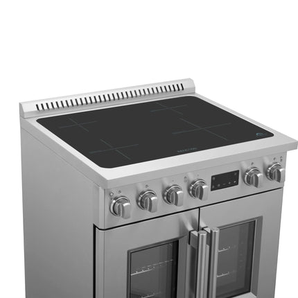 Forno Torino 30 Inch French Door Induction Range with Air Fryer and True Convection Oven FORNO