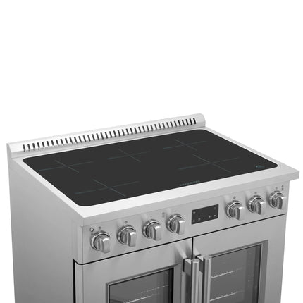 Forno Torino 36 Inch French Door Induction Range with Air Fryer and True Convection Oven FORNO