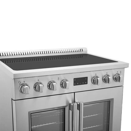 Forno Torino 36 Inch French Door Induction Range with Air Fryer and True Convection Oven FORNO