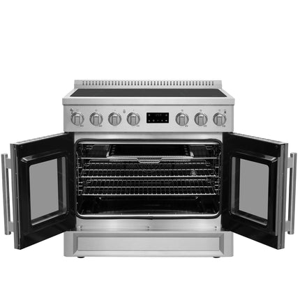 Forno Torino 36 Inch French Door Induction Range with Air Fryer and True Convection Oven FORNO