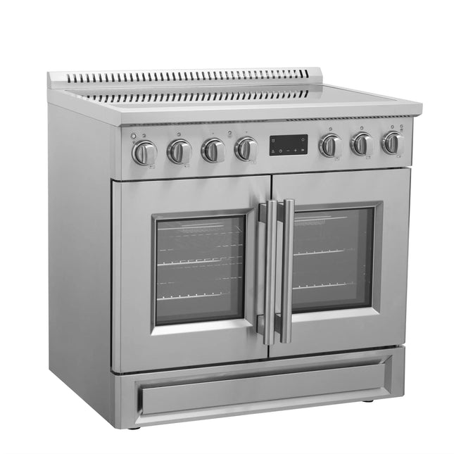 Forno Torino 36 Inch French Door Induction Range with Air Fryer and True Convection Oven FORNO
