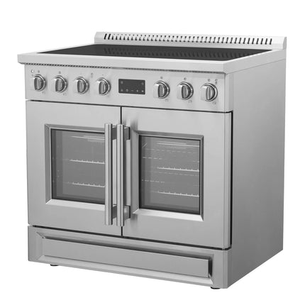 Forno Torino 36 Inch French Door Induction Range with Air Fryer and True Convection Oven FORNO
