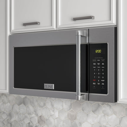 ZLINE 1.5 cu. ft. Over the Range Convection Microwave Oven in Stainless Steel with Traditional Handle and Sensor Cooking (MWO-OTR-H-30)