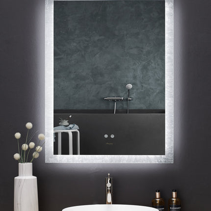 Frysta LED Frameless Rectangular Mirror Lighted Bathroom Vanity with Dimmer and Defogger Ancerre Designs