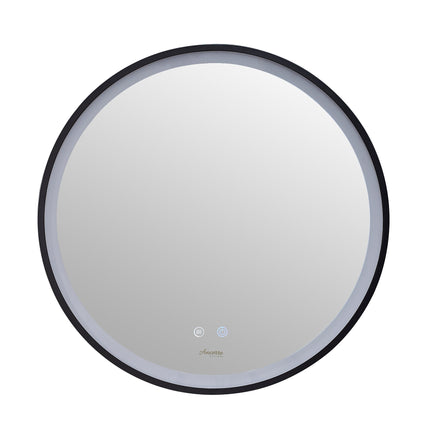 Cirque Round LED Lighted Bathroom Vanity Black Framed Mirror Ancerre Designs