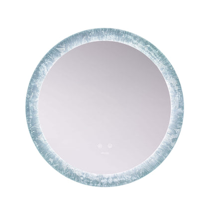 Frysta Round LED Frameless Mirror with Dimmer and Defogger Ancerre Designs