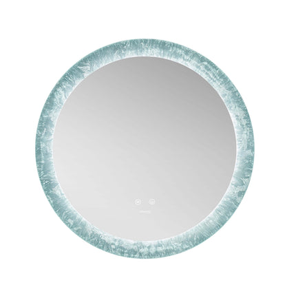 Frysta Round LED Frameless Mirror with Dimmer and Defogger Ancerre Designs