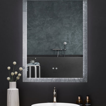 Frysta LED Frameless Rectangular Mirror Lighted Bathroom Vanity with Dimmer and Defogger Ancerre Designs