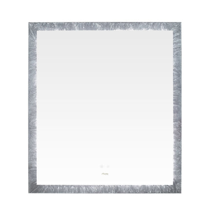 Frysta LED Frameless Rectangular Mirror Lighted Bathroom Vanity with Dimmer and Defogger Ancerre Designs