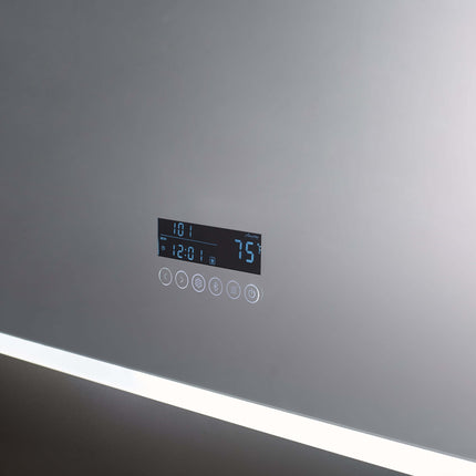 Immersion LED Lighted Bathroom Vanity Mirror with Bluetooth, Defogger, and Digital Display Ancerre Designs
